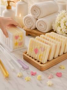 Long Strip Silicone Embedded Core Mold, Heart-Shaped Star Moon Butterfly Embedded Shape Mold, Handmade Soap DIY Fillers, Aromatherapy Candle Craft Mold, Cut Surface Reveals Cute Patterns, Flexible Silicone Easy To Demold - Mold - View 4