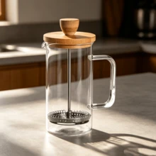 Manual Coffee Press, Practical Coffee Brewing Tool For Household Coffee Preparation - Orange - View 1