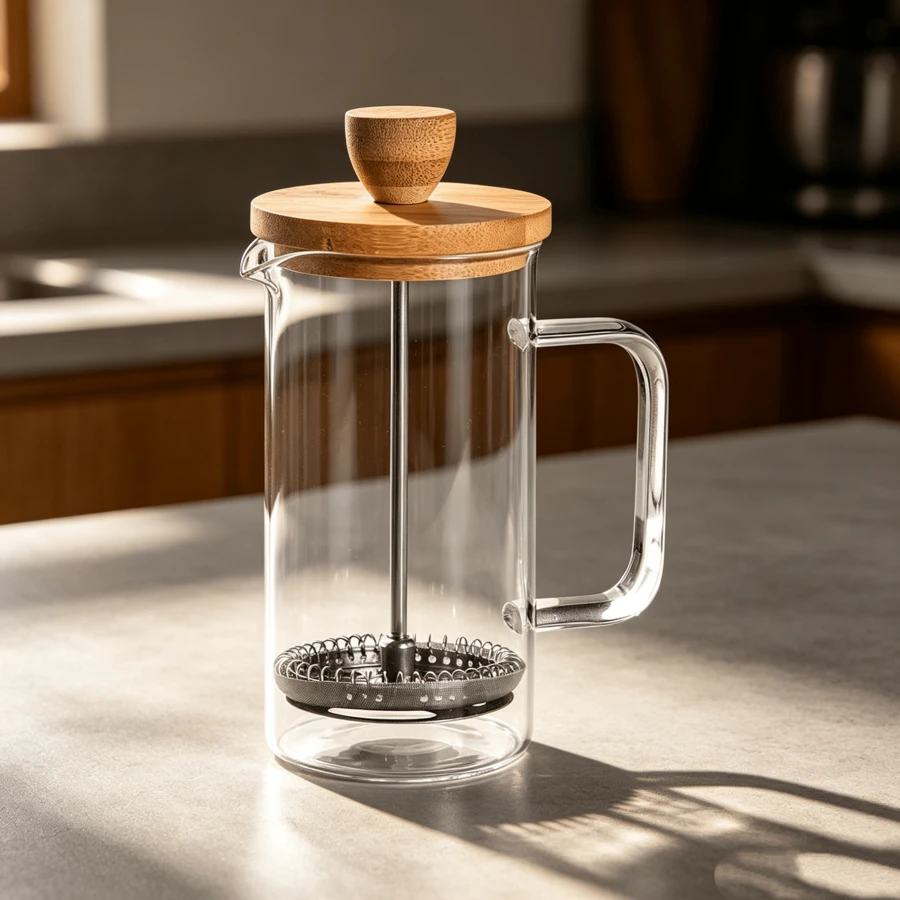 Manual Coffee Press, Practical Coffee Brewing Tool For Household Coffee Preparation - Orange - View 1