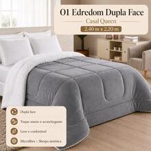 Coberdrom Dupla Face com Sherpa Quentinho Casal Queen - Esmeralda - Visão 4