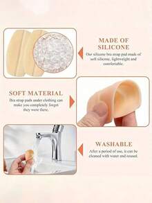 4pcs Invisible Silicone Shoulder Pads, Bra Anti-Slip Pads, Soft Seamless Bra Shoulder Strap Pads, Silicone Anti-Slip Shoulder Straps, Prevent Shoulder Strap Slipping, No-Damage, Pressure-Relief Shoulder Straps, Anti-Slip Bra Shoulder Strap Clips, Waist Belt - Multicolor - View 3