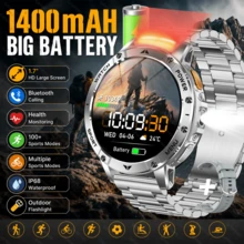 GAWSUG 1400mAh Rugged Smart Watch Military Tactical IPX8 Waterproof Bluetooth Call Flashlight Fitness Tracker Men Women Gift - View 17