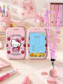 SANRIO 1PC Hello Kitty Card Holder With Lanyard, Cute ID Badge Holder Card Case With Neck Strap, Portable Pass Holder For School, Office, Travel & Daily Use - Multicolor - View 8