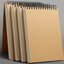 1 Paket 30 Halaman. Buku Sketsa Kulit Vintage untuk Seniman ini Cocok untuk Dewasa, Pemula, dan Seniman. Dapat Digunakan untuk Menggambar dan Menulis. - Kuning - View 4