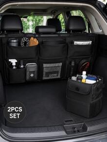 Foldable Car Trunk Organizer Bag, Large Capacity Multi-Functional Storage Organizer, Universal Collapsible Cargo Storage Bag For Car, SUV, Travel & Daily Essentials - Multicolor - View 1