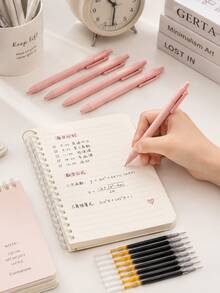 16pcs Stationery Set, Includes Large Pencil Case, 5 Retractable Ballpoint Pens And 10 Refills, Multi-Compartment Pencil Case, Smooth Writing, Back To School Essential, Suitable For Students, Classroom, University And Office Supplies - Multiple Styles - View 5