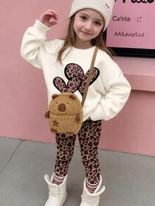 XD Cute Capybara Plush Children's Crossbody Bag, Lightweight Daily Commute Shoulder Bag, With Adjustable Strap, Zipper Closure And Polyester Lining, Cartoon Capybara Bag - Coffee Color Suitable For Valentine's Day/Halloween Kids Gift - Multicolor - View 7
