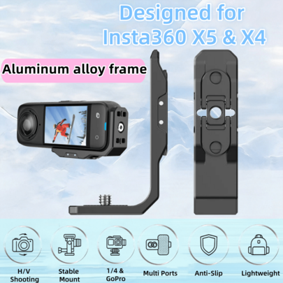 Aksesori Braket Lipat Magnetik Berbentuk L dengan Pelepasan Cepat untuk Insta360 X5/X4
