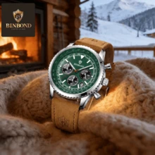 1pc Men's Casual Date Chronograph Quartz Watch, Waterproof Luminous Business Wristwatch, Suitable For Daily Life, Work, Fashion Gift, Souvenir - Multicolor - View 12