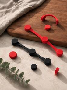 9 Heat-Resistant Silicone Magnetic Clips, Suitable For Air Fryers - Reusable Non Stick Magnetic Rings Lined With Safety Parchment To Prevent Burns And Food Residue, Compatible With All Iron Basket Models. Air Fryer Accessories - Multicolor - View 6