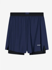 CAMEL CROWN Men's New Summer Quick Dry Sports Shorts, Loose Layered Design Athletic Pants For Workout & Running - Dark Blue - View 5
