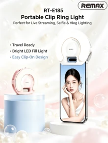 REMAX Portable Clip-On Phone Ring Light, 3 Colors 9 Levels Dimmable, Long Battery Life, Ideal For Selfies, Live Streaming, Travel, And Short Video Shooting - Multicolor - View 1