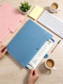 Aesthetic Document Organizer With Snap Button Closure Multi Layer Expanding File Folder For Men And Women Waterproof Accordion Paper Pocket For Exam Study Notes Contract Receipt Storage Stationery Office Supplies School Supplies,Back To School - Multicolor - View 4