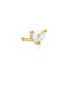1pc 925 Sterling Silver Sparkling Zirconia Earrings Studs For Women 18K Gold Plated Small Cartilage Piercing Earring Hypoallergenic For Birthday Jewelry - Gold - View 15