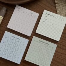 Aesthetic Minimalist Planner Notebook, Habit Water Tracking, Book & Movie Record, Shopping List Memo, Self-Management Sticky Notes - A - View 6