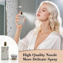 1 Botol Semprot Parfum Isi Ulang Mewah 50ML | Botol Parfum Kosong Anti Bocor Ukuran Perjalanan Ukuran Persegi Kaca Motif Marmer Premium Warna Pink, Cocok untuk Minyak Esensial, Isi Ulang Parfum, Olahraga, Hadiah Pesta Ulang Tahun, Dekorasi Meja Rias - MultiWarna - View 7