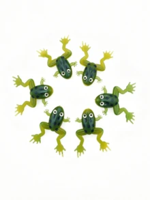 10pcs Round Belly Bionic Frog Lure Soft Bait Green Silicone Water Disturbance Fake Frog For Blackfish Freshwater Reservoir Fishing - Green - View 1