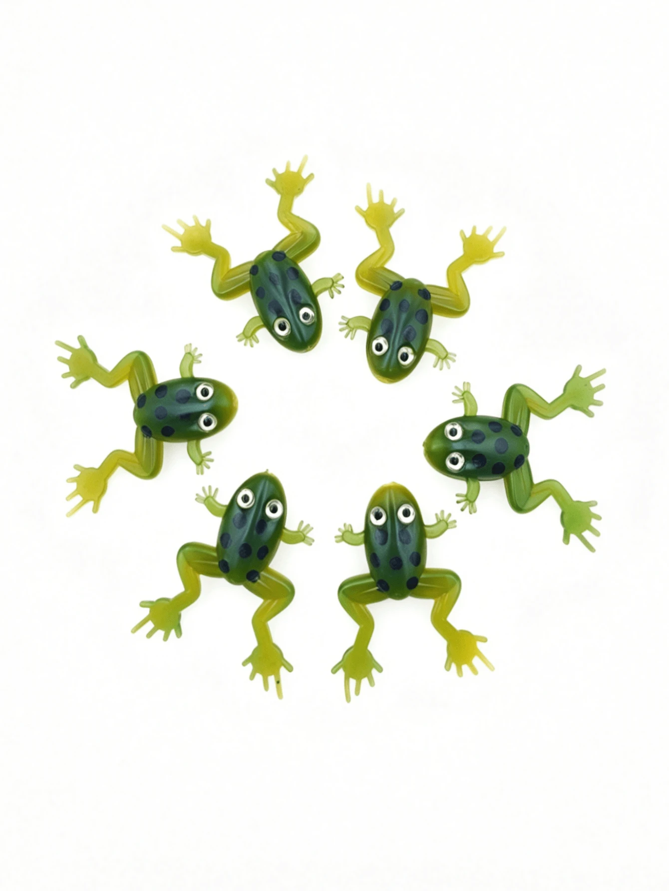 10pcs Round Belly Bionic Frog Lure Soft Bait Green Silicone Water Disturbance Fake Frog For Blackfish Freshwater Reservoir Fishing - Green - View 1