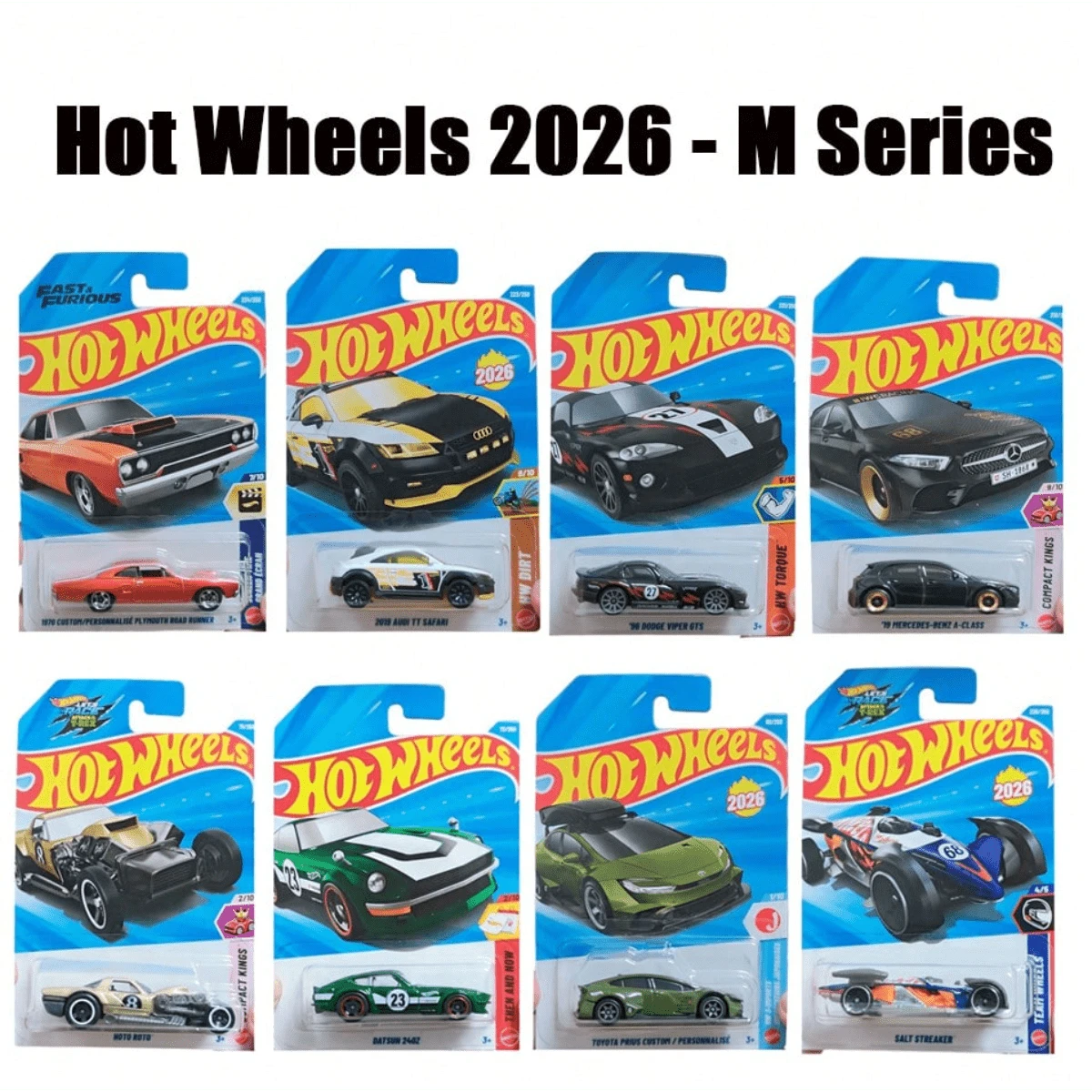 Mattel Hot Wheels Batch 26M Die-Cast Car Model Set Ferrari Audi Mercedes-Benz Sports Car Toys Collection C4982 - MultiWarna - View 1