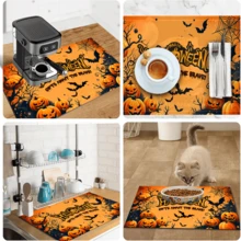 1pc Dish Drying Mat, Coffee Machine Mat, Halloween Theme Dish Drying Mat, Absorbent And Quick-Drying, Suitable For Dining Table And Kitchen, Creative Pumpkin And Bat Pattern, Atmospheric Tabletop Decor Mat, Holiday Item To Keep Countertop Clean, Multi-Purpose Drying Mat, Home Gift, Tabletop Decoration - XYLSD-982 - View 11