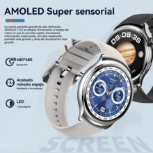 JIDITECH Smartwatch de moda - Relojes para hombre de alta gama Pantalla AMOLED 3D curva, correa de titanio (incluye 2 correas), armazón de acero de grado aeronáutico. Decenas de esferas intercambiables, más de 100 modos deportivos, monitoreo de salud, llamadas Bluetooth, carga inalámbrica. - RELOJ DORADO 5 - Ver 3
