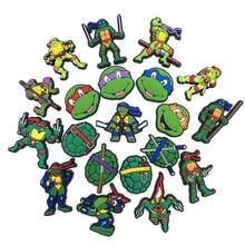 Panini Cartoon Warrior Turtle Clog Charms, Soft Rubber Removable Shoe Decor Pins, Multiple Character Designs, Hole‑Shoe DIY Decoration Accessories - Multicolor - View 4