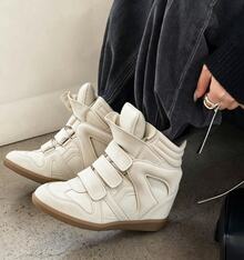 Women Wedge Sneakers - White - View 1