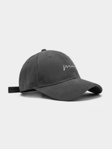 1pc Minimalist Embroidered Baseball Cap, Unisex Adjustable Casual Curved Brim Dad Hat, Classic Solid Color Design, Suitable For Outdoor Travel - A - View 11