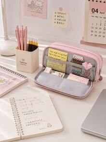 16pcs Stationery Set, Includes Large Pencil Case, 5 Retractable Ballpoint Pens And 10 Refills, Multi-Compartment Pencil Case, Smooth Writing, Back To School Essential, Suitable For Students, Classroom, University And Office Supplies - Multiple Styles - View 4