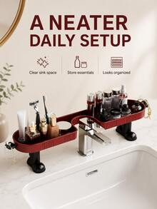 Vertical Faucet Storage Rack No Drilling Bathroom Sink Organizer Shelf Cosmetic Storage Rack Washbasin - View 10