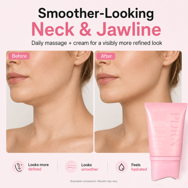 DRN Collagen Neck Cream With Gua Sha Massage Head, Triple Plumping & Firming Formula, Softens Neck Lines, Long-Lasting Moisturizing, 5-Minute Firming Neck Care Cream, 90g