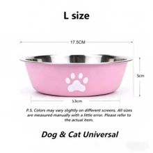 1个不锈钢宠物碗，狗碗，猫碗，防滑水碗，防滑防溢宠物喂食碗，适合各种体型的猫狗，实用便携耐用的居家户外宠物用品 - 彩印碗 - 查看 25