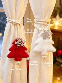 Christmas Tree Snowflake Curtain Tieback, Easy To Store Curtain Tie, Suitable For Sheer Curtain Fabric Curtain Decoration And Holiday Atmosphere Decoration, Christmas Gift - Multicolor - View 7
