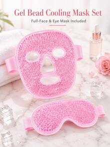 2pcs/Set Reusable Cold & Hot Gel Face Mask And Eye Mask, Cooling Ice Compress For Eye Puffiness, Dark Circles And Eye Bags, Moisturizing Relaxing Sleep Eye Mask, Suitable For All Skin Types, Travel Essential, Best Christmas Gift For Women - Multicolor - View 1
