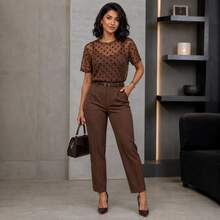 Women Blouses & Shirts - POÁCURTA/棕色 - 查看 3