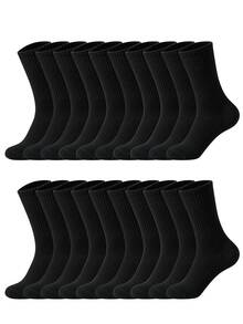 1/5/10/20 Pairs Men's Thick Comfortable Sports Socks, Ribbed Cushioned Mid-Calf Socks, Heavy-Duty Workout Fitness Training Athletic Socks, Suitable For Daily Wear - Multicolor - View 22