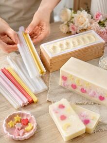 Multi-Shape Long Strip Insertable Silicone Molds, Heart Moon Star Butterfly Shapes, For Soap Inlay Fillers, Epoxy Resin Crafts - Mold - View 5
