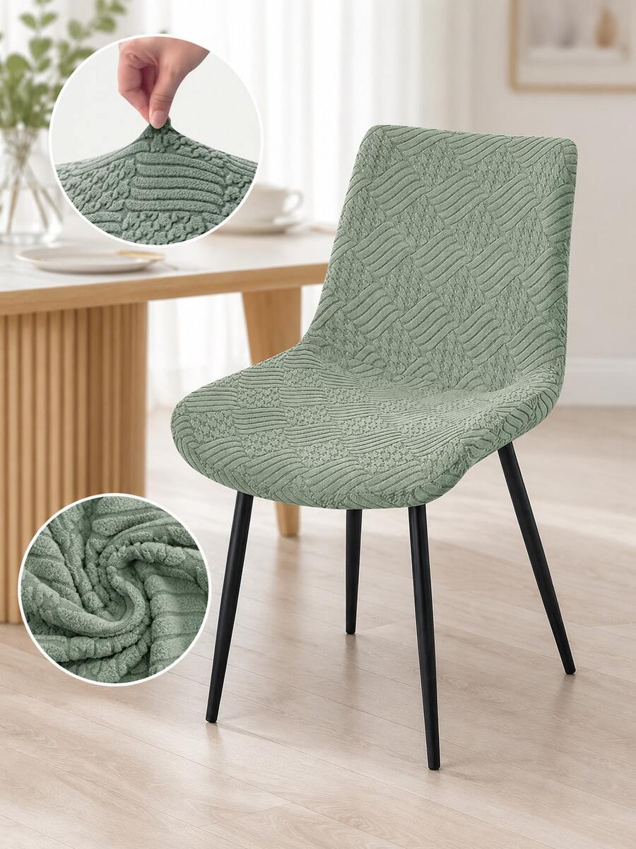 1/2pcs Elastic Dining Chair Covers, Soft Curved Backrest & Seat Covers, Home Decor, Kitchen Chair Covers, Suitable For Wedding, Banquet, Party - Multicolor - View 1