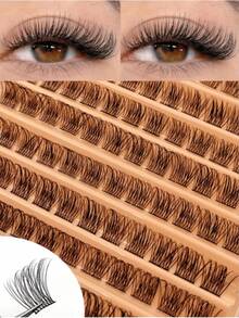 D-Curl Cluster False Eyelashes, Reusable Natural Style DIY Lash Extensions, Soft And Comfortable, Easy To Wear, Suitable For Daily Use - D - View 1