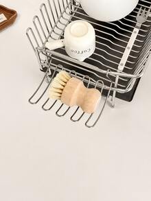 2/1pc Stainless Steel Dish Drying Rack, Stainless Steel Dishcloth Holder, Extra Wide Temporary Storage And Drying Rack, Household Cleaning Storage Rack And Basket - Multicolor - View 6