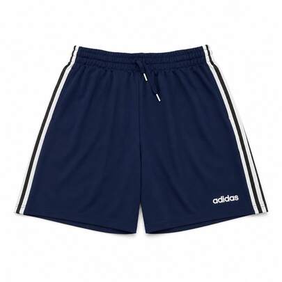 Quần short thể thao adidas 3 sọc dây rút co giãn, màu xanh navy cơ bản, nam