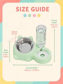 1PC 2-In-1 Pet Cat Bowl Set, Stainless Steel Food Bowl With Automatic Water Dispenser, Anti-Tip Base, Detachable Easy To Clean Feeding And Watering Bowl, For Cats And Small Dogs Home Daily Feeding - 500ml - View 6