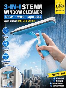 3-In-1 Multi-Function Glass Cleaning Set, Includes Spray Bottle, Squeegee, Brush And Sponge, Suitable For Cleaning Bathroom Mirrors, Windows And Car Windows, Suitable For Home, Bathroom And Kitchen Glass Cleaning - Multicolor - View 7