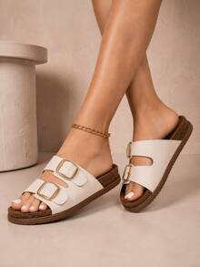 Beira Rio Chinelo Feminino  Bohemian  Casual    Confortável Sandália de Verão Birken  Cortiça  Praia  Férias  Ar livre    Fivela Dupla Ajustável - Off White - Visão 9