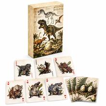 Vintage Dinosaur Theme Playing Cards Set | Exquisite Prehistoric Dinosaur Illustration Cards | Creative Tabletop Game Entertainment Cards | Suitable For Parties, Family Games, Travel Entertainment And Dinosaur Enthusiasts Collection - Multicolor - View 1