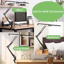 Double Head LED Desk Lamp With Clamp, Eye-Caring Architect Swing Arm Light, Wide Bright Dimmable Task Lamp With Memory Function, Adjustable Dual Bar Computer Monitor Light For Home Office, Study, Reading, Drafting, Workbench - one-size - View 4