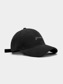 1pc Minimalist Embroidered Baseball Cap, Unisex Adjustable Casual Curved Brim Dad Hat, Classic Solid Color Design, Suitable For Outdoor Travel - A - View 10