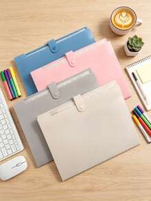 Aesthetic Document Organizer With Snap Button Closure Multi Layer Expanding File Folder For Men And Women Waterproof Accordion Paper Pocket For Exam Study Notes Contract Receipt Storage Stationery Office Supplies School Supplies,Back To School - Multicolor - View 5