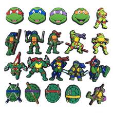 Panini Cartoon Warrior Turtle Clog Charms, Soft Rubber Removable Shoe Decor Pins, Multiple Character Designs, Hole‑Shoe DIY Decoration Accessories - Multicolor - View 3