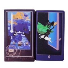 Art Mystical Tarot Deck, 78‑Cards Blue Ocean Ship Theme Tarot Cards Set, Divination Fortune‑Telling Card Game For Beginners & Collectors - Multicolor - View 4